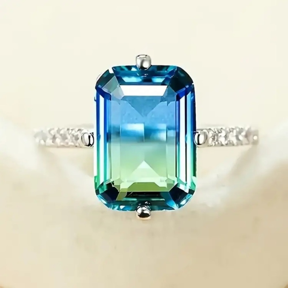 -Faceted Tourmaline & 9.25 Sterling Silver Gemstone Ring